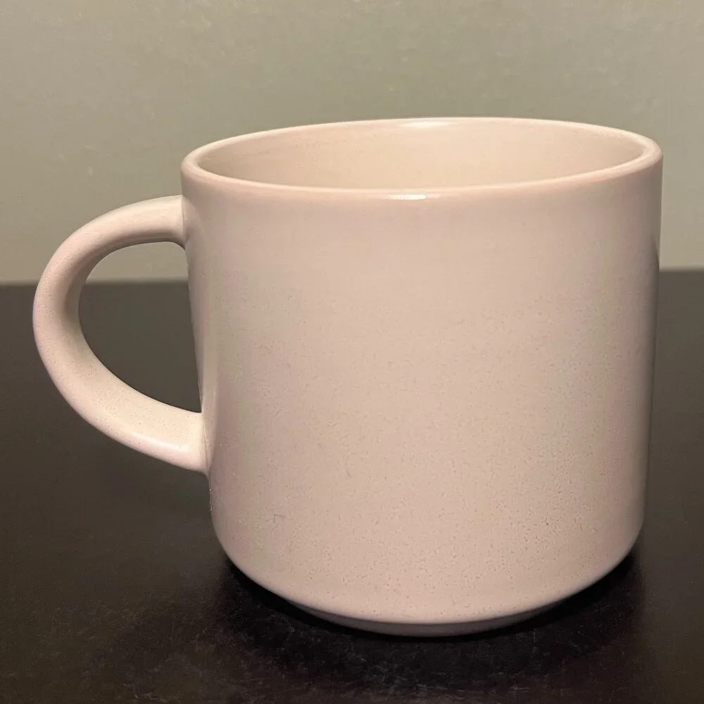Set of 2 Pottery Barn MASON STONEWARE Ivory White Mugs ~ Minimalist Design